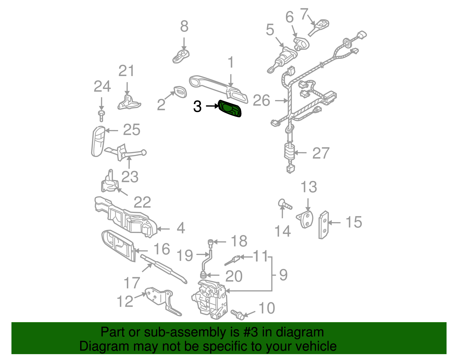 Handle, Outside Packing - Volkswagen (1C0-837-211-A)