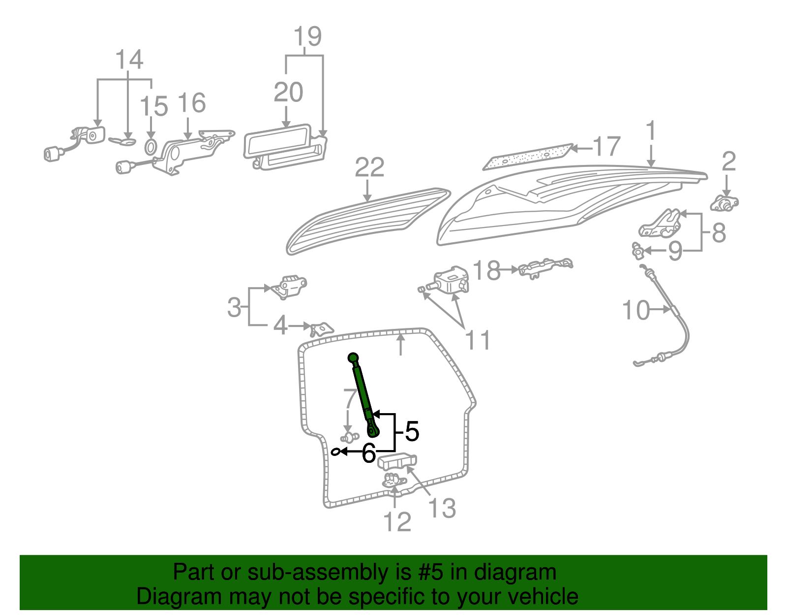 Lift Cylinder - Volkswagen (1J6-827-550-E)