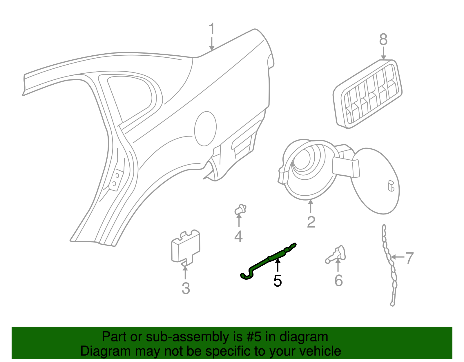 Release Rod - Volkswagen (3B0-959-789)
