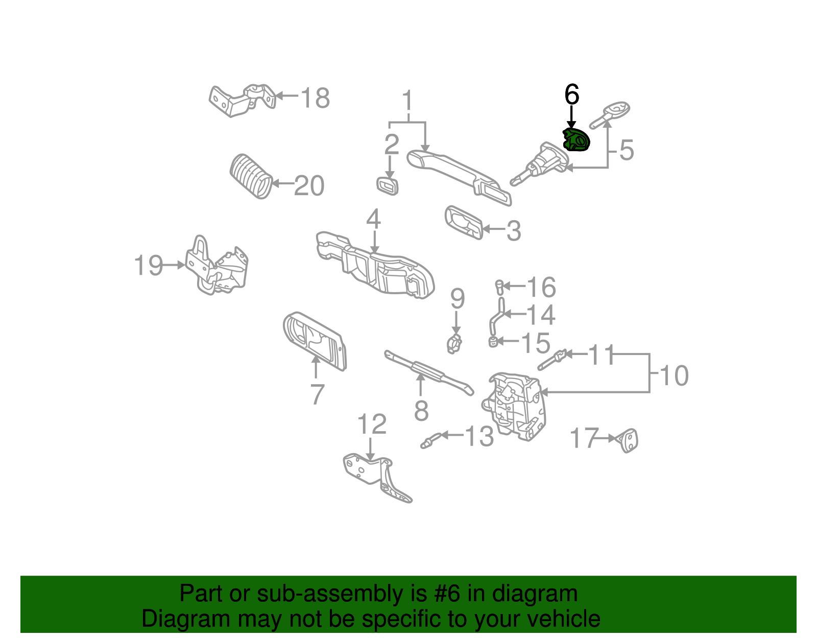 Cylinder & Keys Cap - Volkswagen (3B0-837-879-A-GRU)
