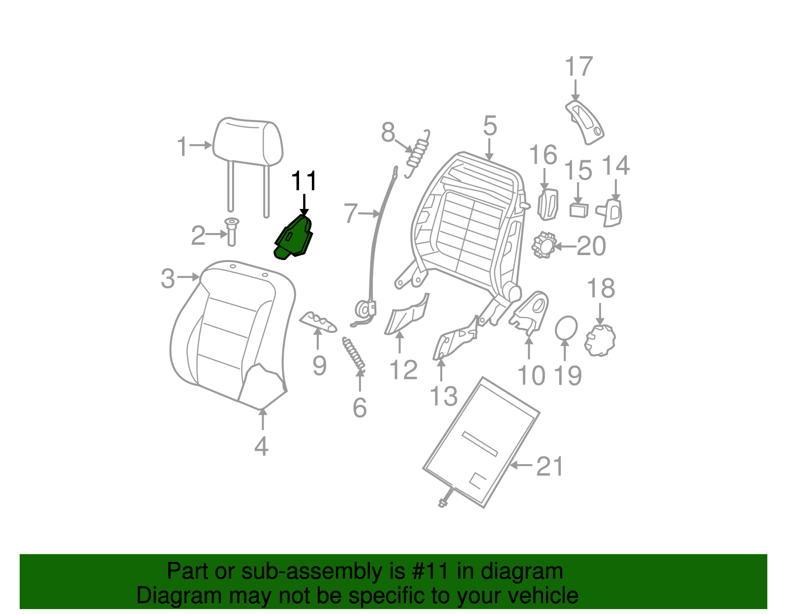 Recline Cover - Volkswagen (1C0-881-479-B-3PT)
