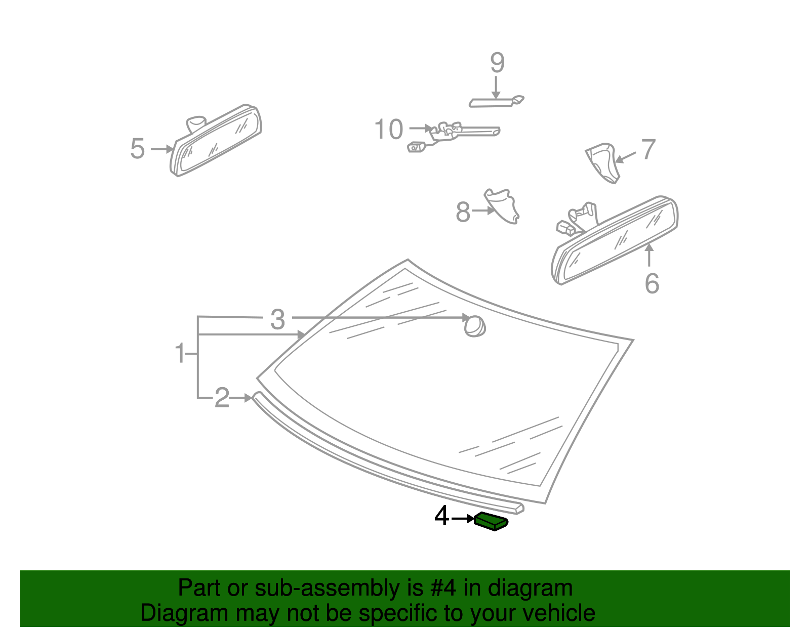 Mirror Support Spacer - Volkswagen (443-845-631-A)