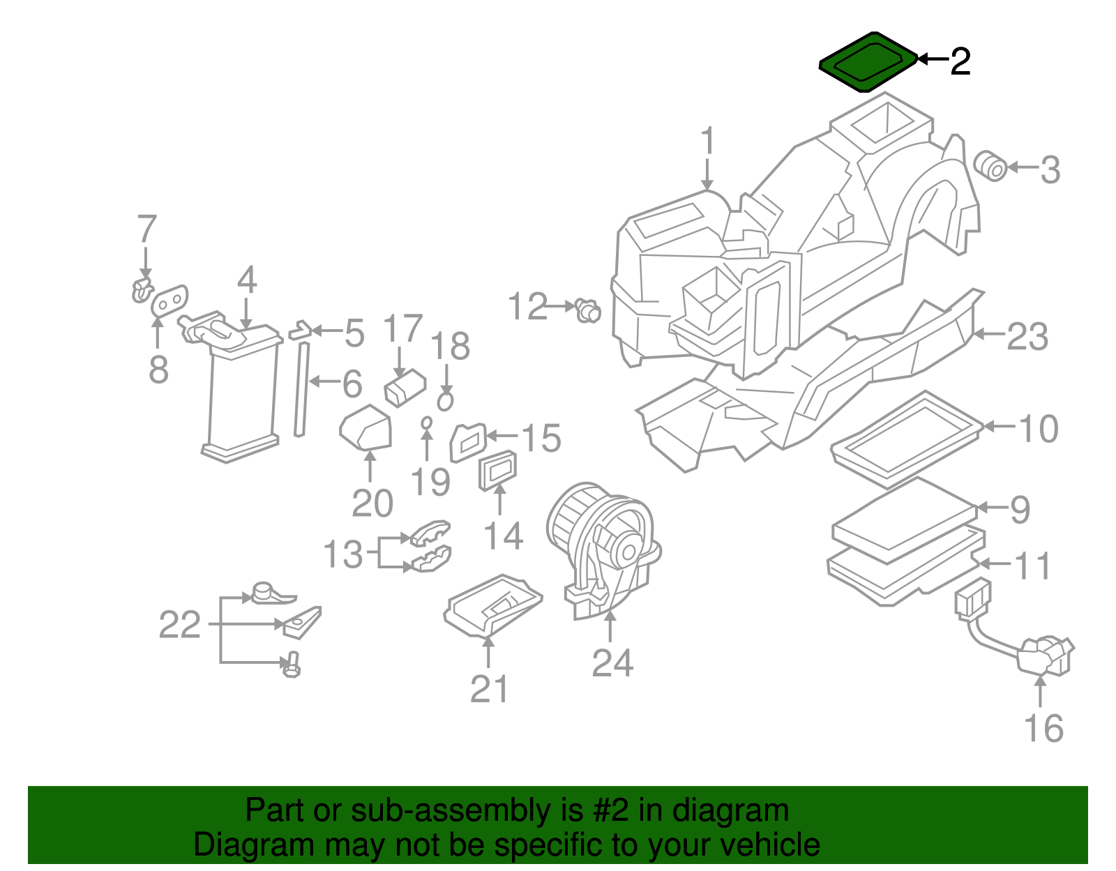 AC & Heater Case Upper Seal - Volkswagen (1H0-819-165)