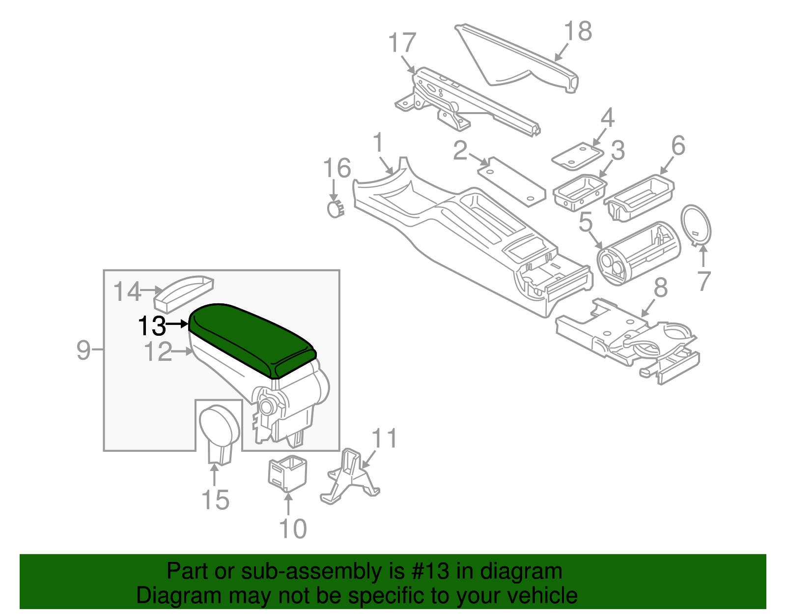 Armrest Door - Volkswagen (3B0-867-173-GTX)