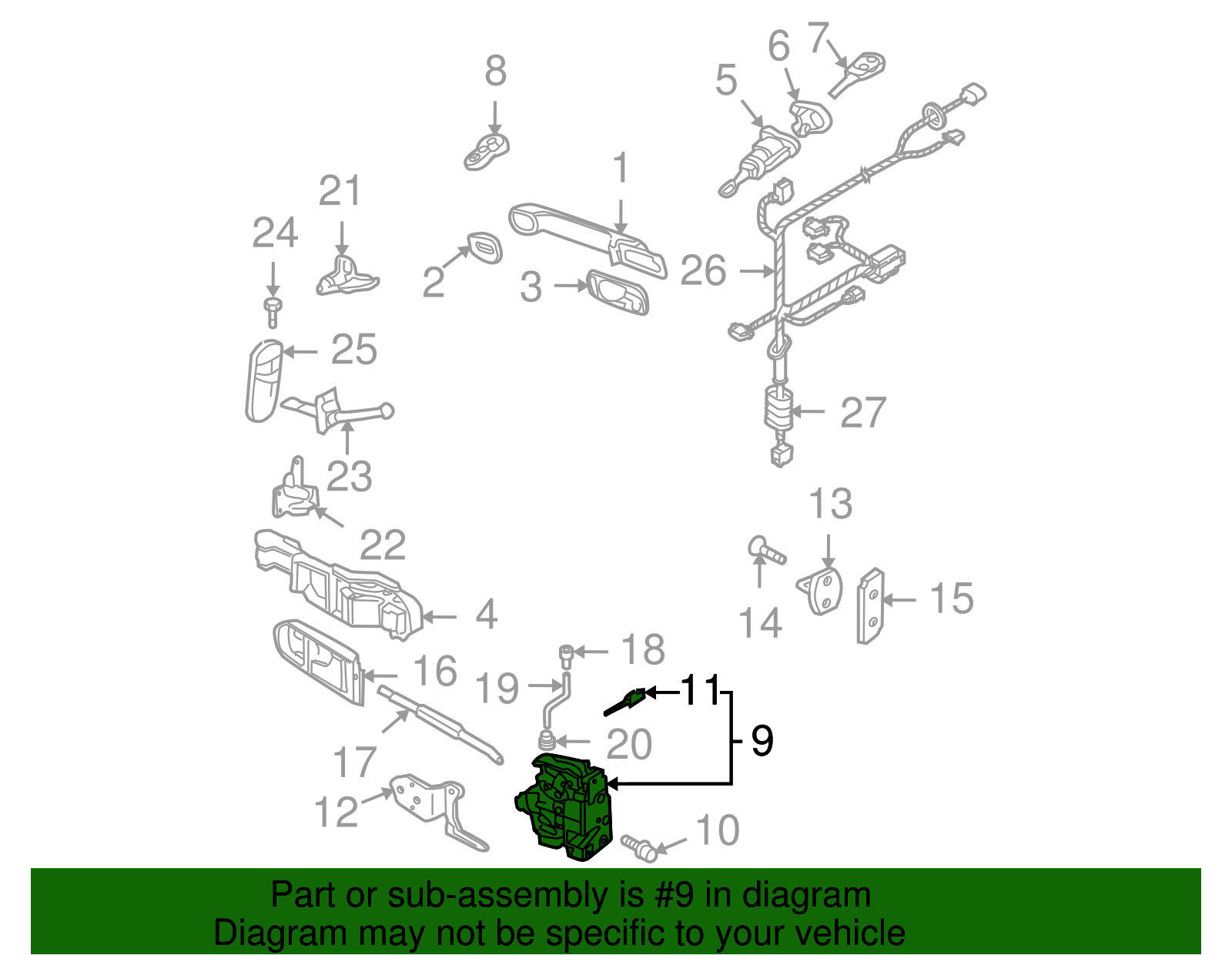 Door Lock Actuator Motor - Volkswagen (3B1-837-016-CF)