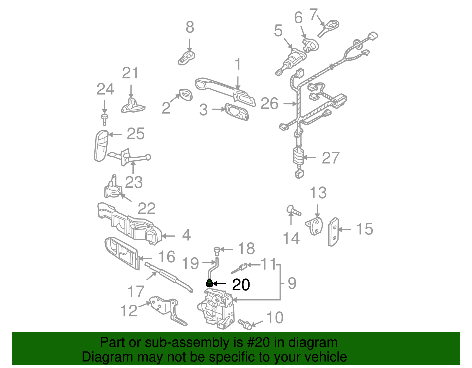 Door Lock Rod Clip - Volkswagen (3B0-837-861-A)