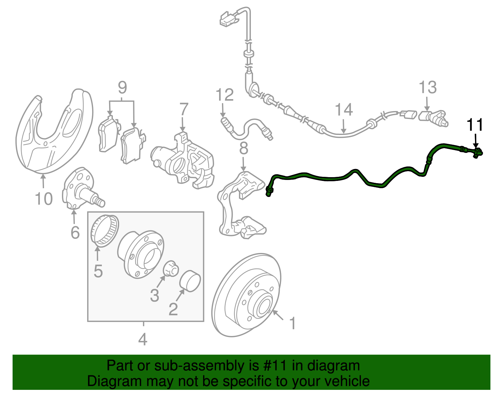 Brake Hydraulic Hose - Volkswagen (1J0-614-749)