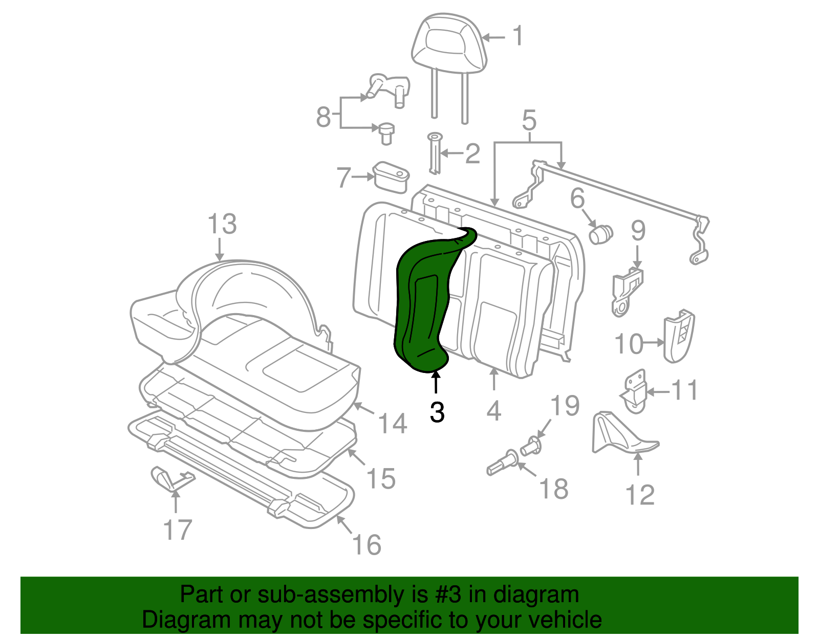 Seat Back Cover - Volkswagen (1C0-885-805-F-KWX)