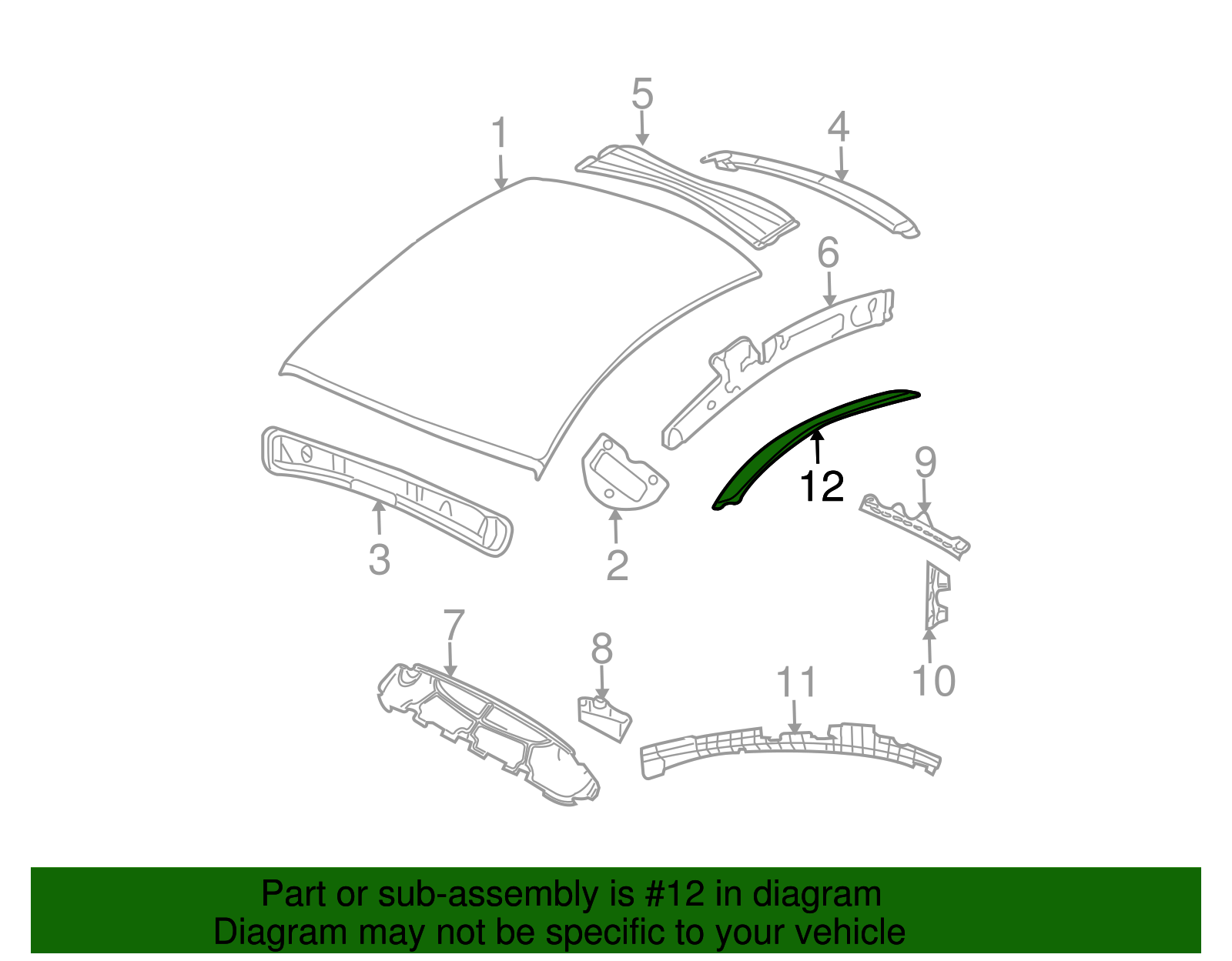 Roof Molding - Volkswagen (1C0-853-701-GRU)
