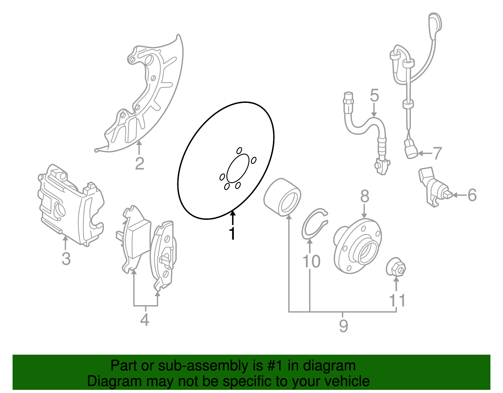 Disc Brake Rotor - Volkswagen (1J0-615-301-P)
