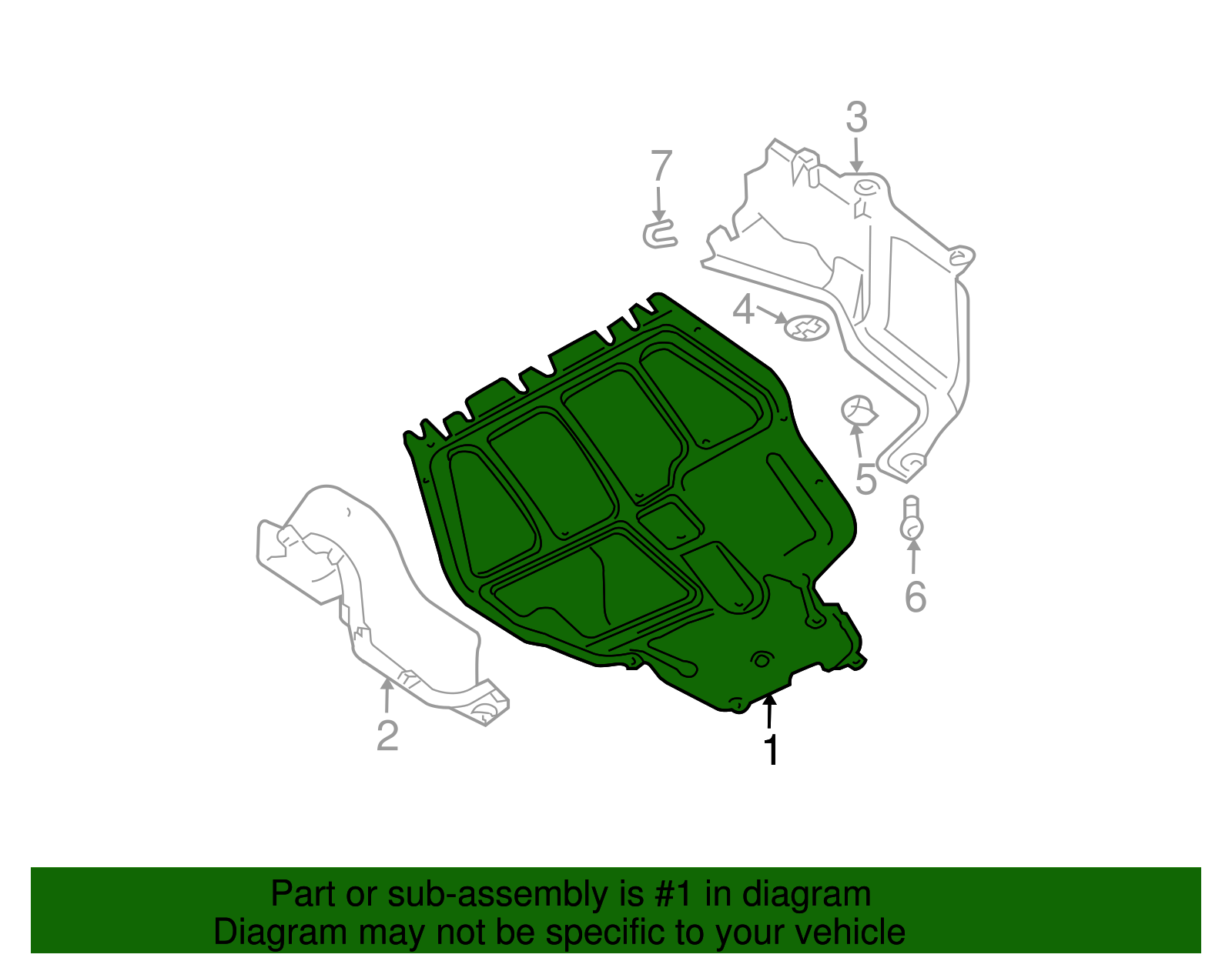 Center Shield - Volkswagen (1J0-825-236-G)