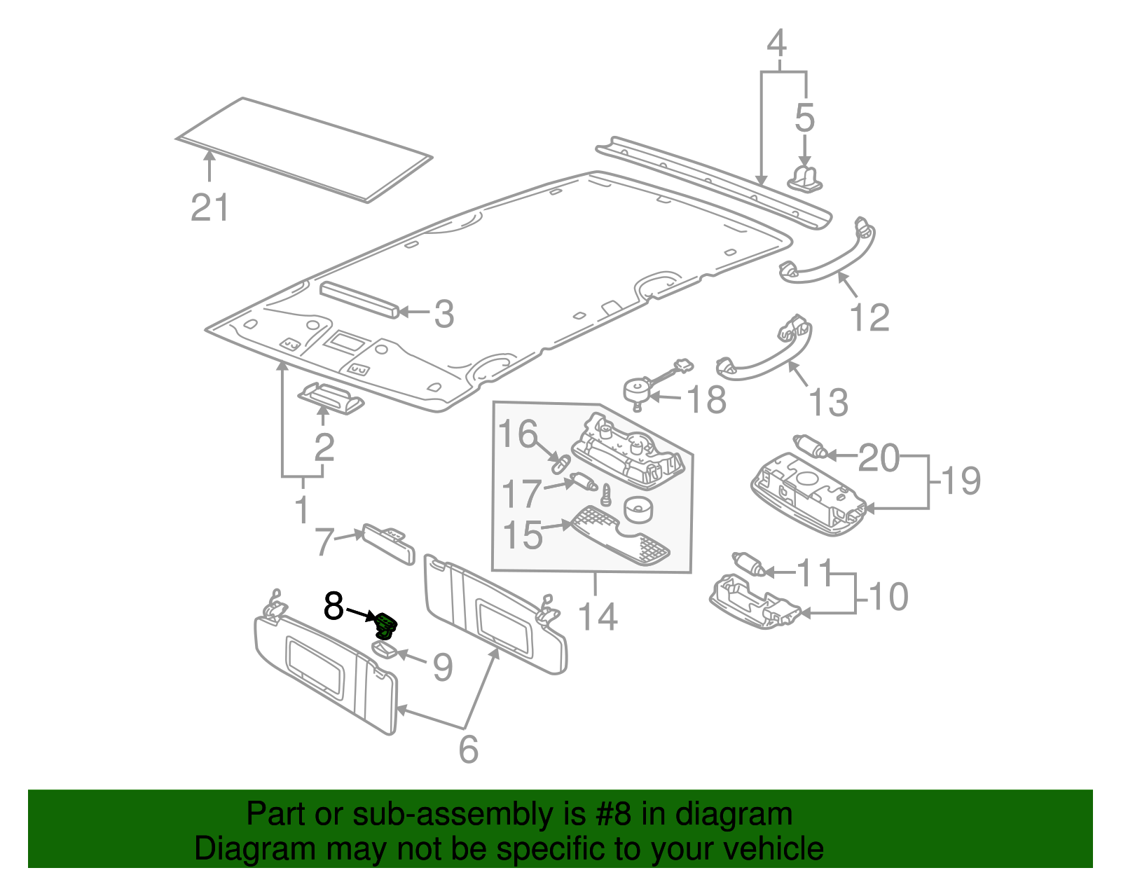 Sun-Visor Bracket - Volkswagen (3B0-857-561-B-8YS)