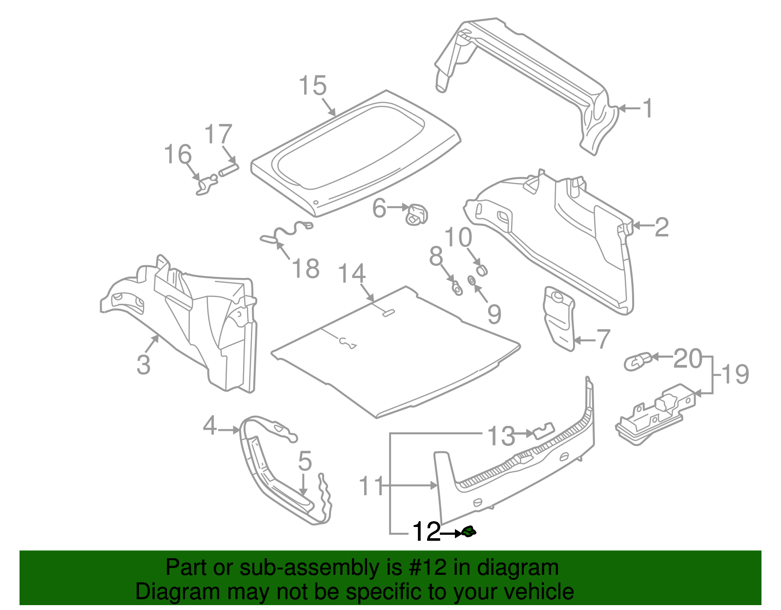 Rear Body Panel Trim Panel Clip - Volkswagen (6K0-867-838)