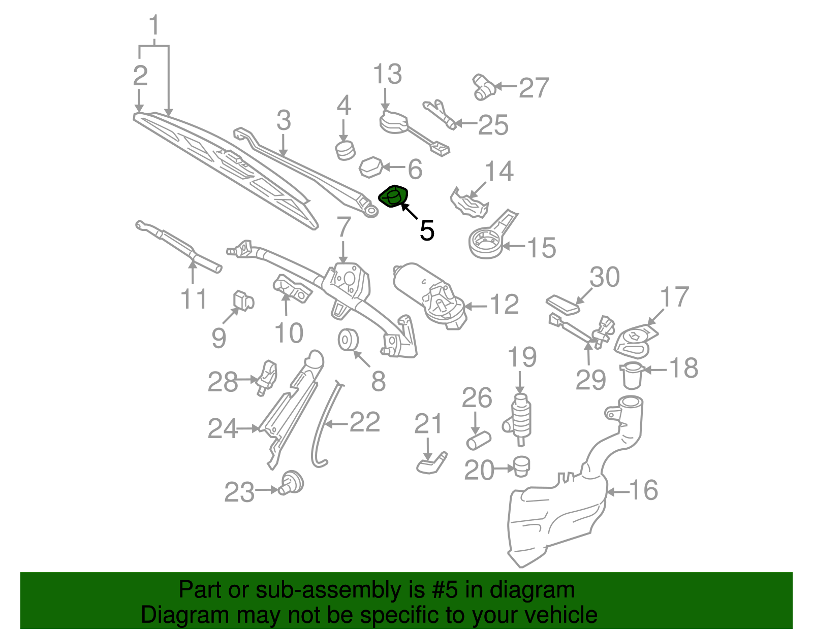 Wiper Arm Washer - Volkswagen (1J0-955-229)