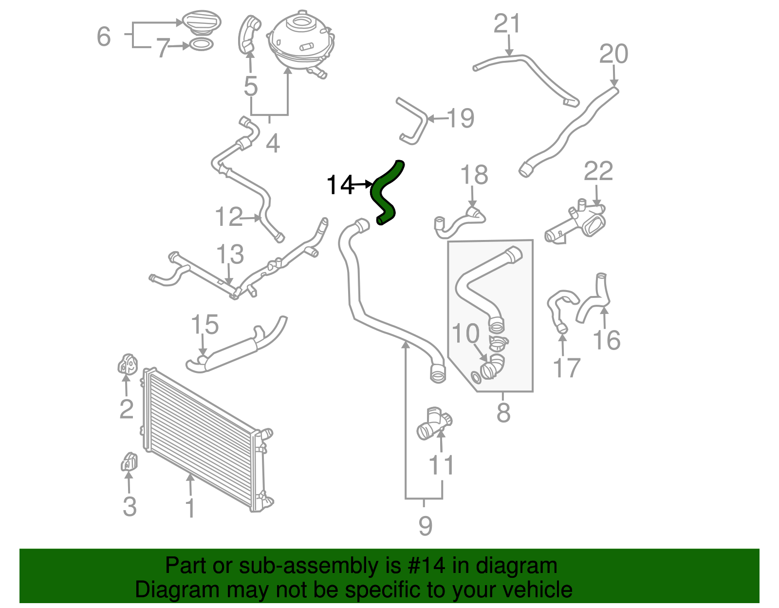 Hose - Volkswagen (1C0-121-086-K)