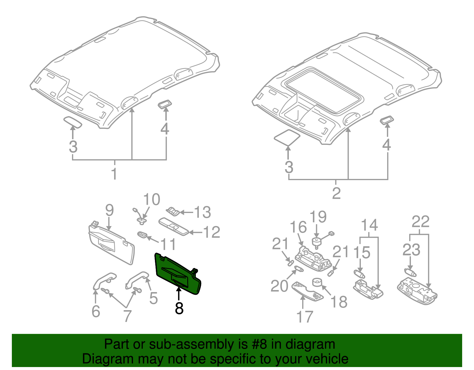 Sun-Visor - Volkswagen (3B0-857-552-E-3PS)