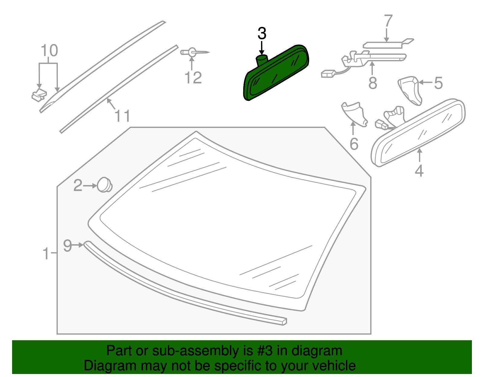 Mirror Inside - Volkswagen (3C0-857-511-J-9B9)