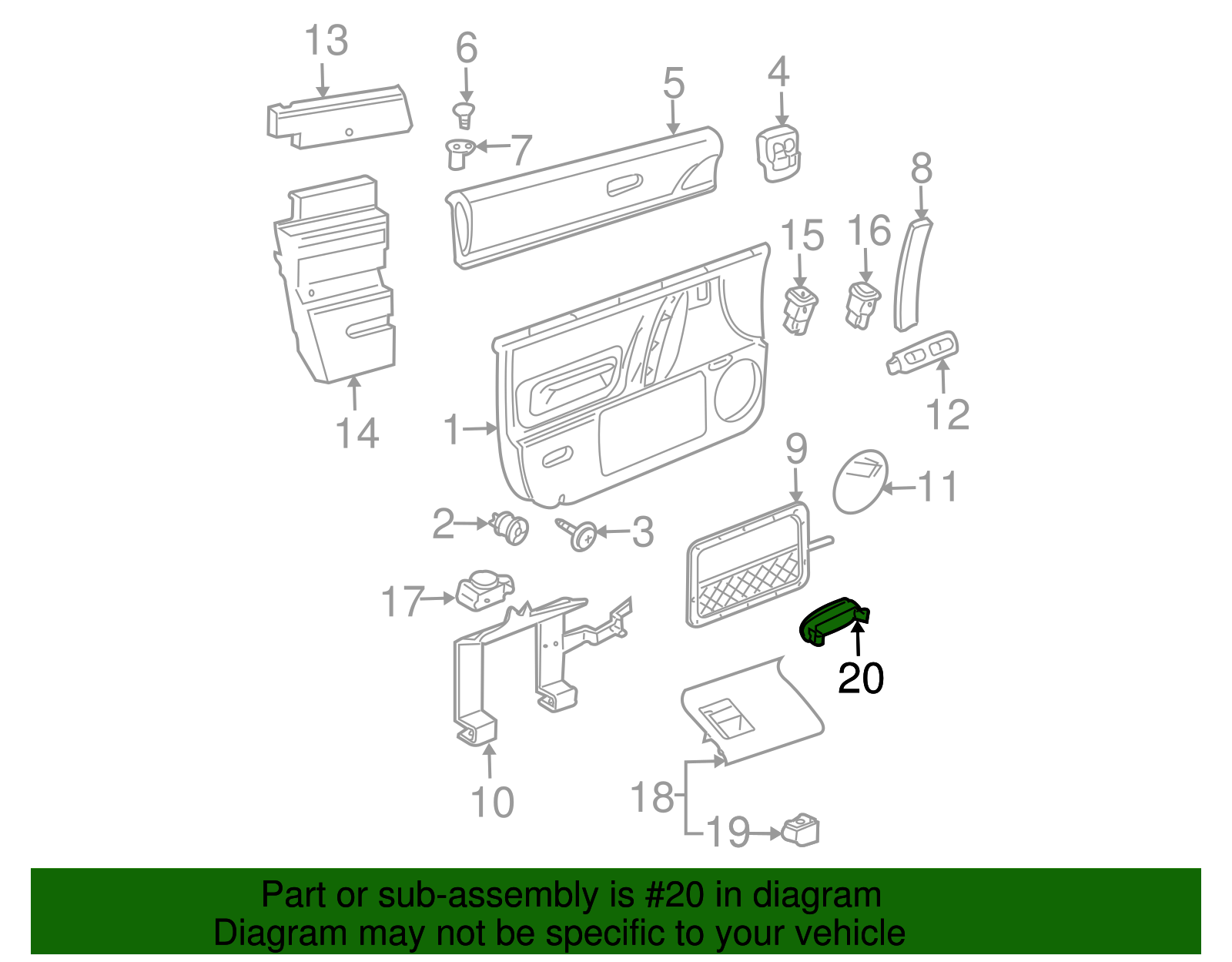 Door Interior Reflector - Volkswagen (1H0-947-419-A)