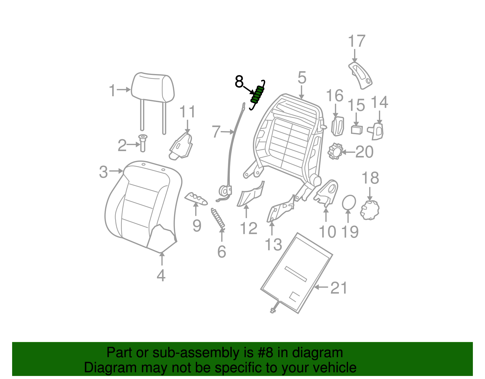 Release Cable Spring - Volkswagen (1J3-881-619)