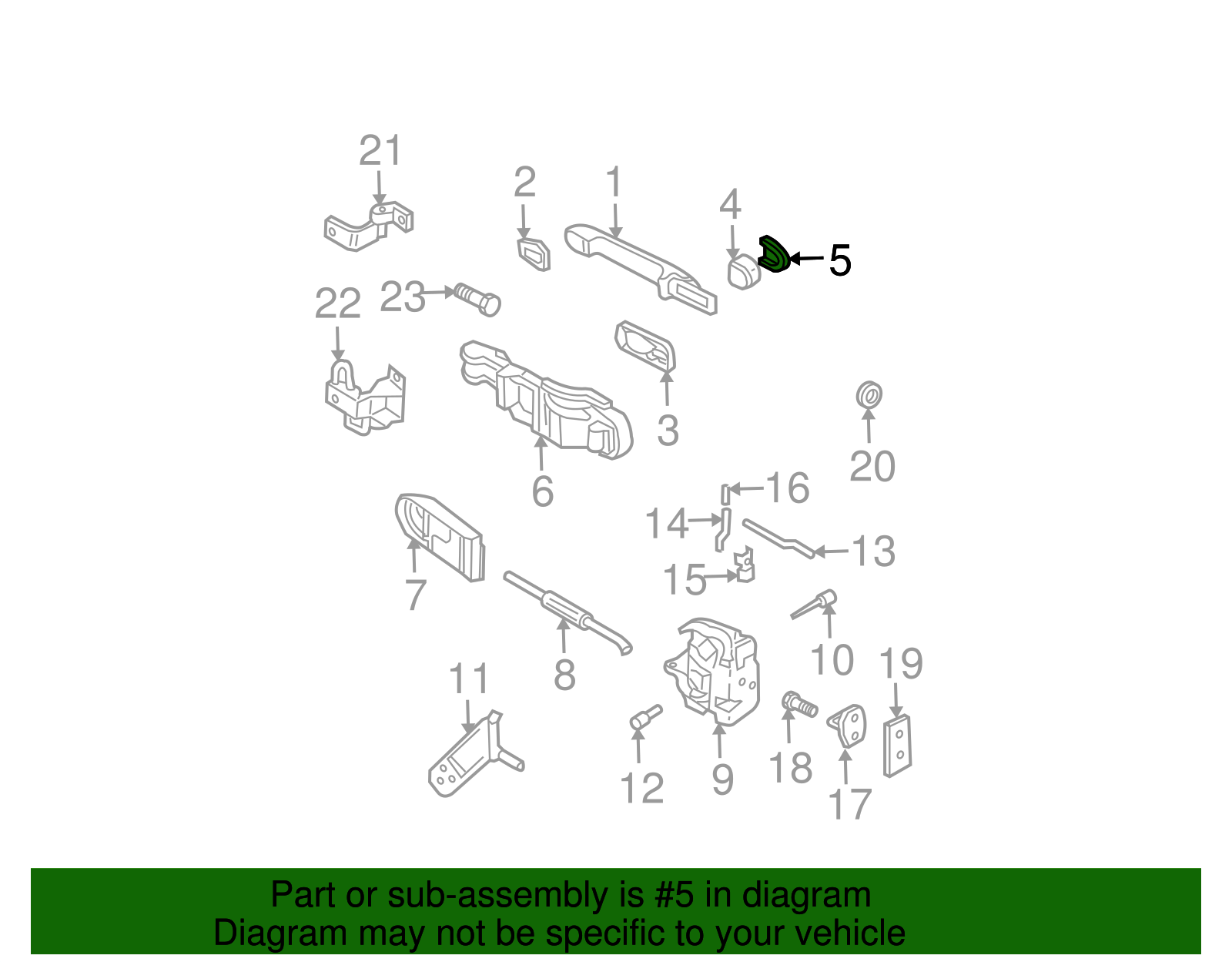Handle, Outside Cap - Volkswagen (3B4-839-879-A-GRU)