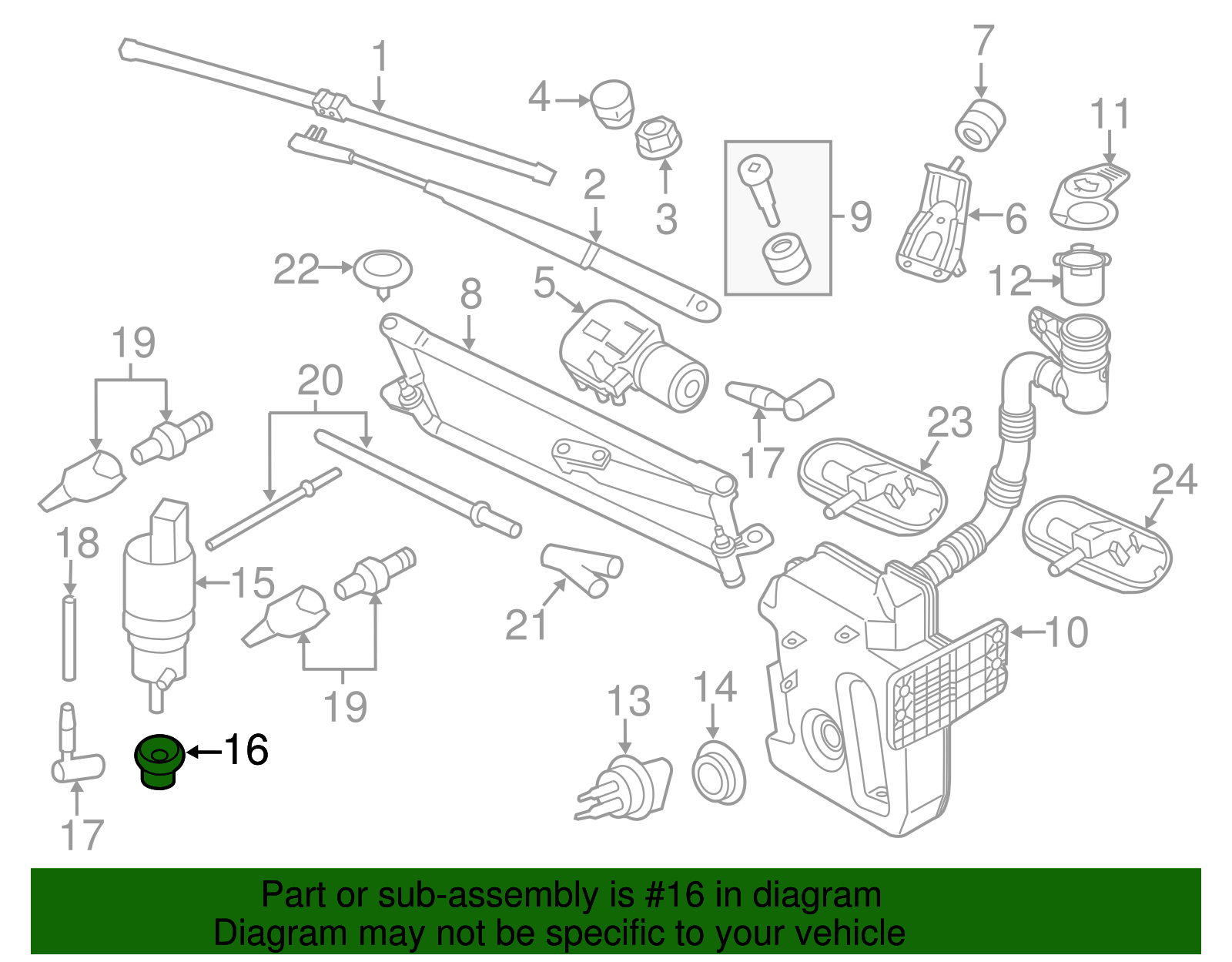 Washer Pump Seal - Volkswagen (443-955-465)