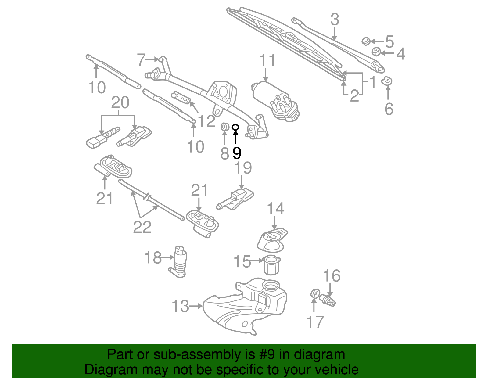 Wiper Frame Nut - Volkswagen (N-022-148-12)