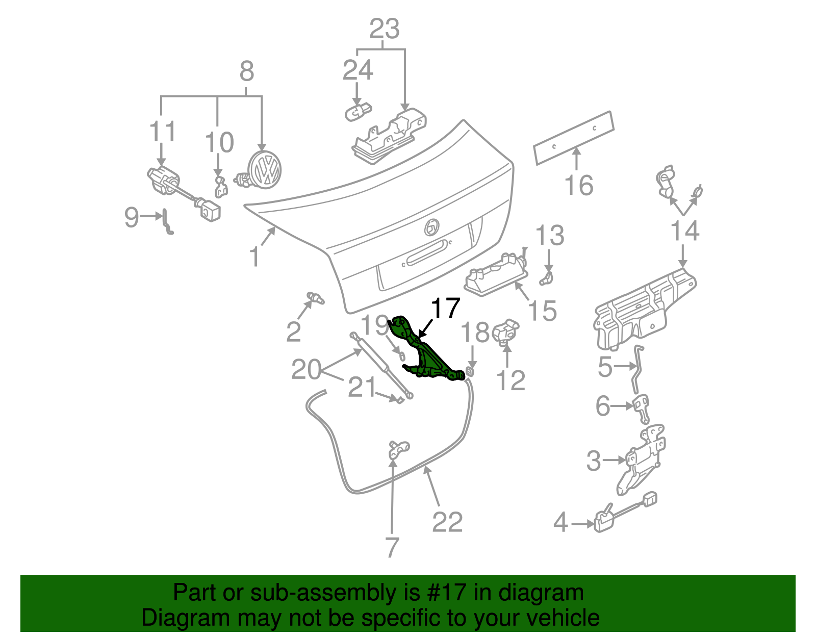 Deck Lid Hinge - Volkswagen (3B5-827-302-B)