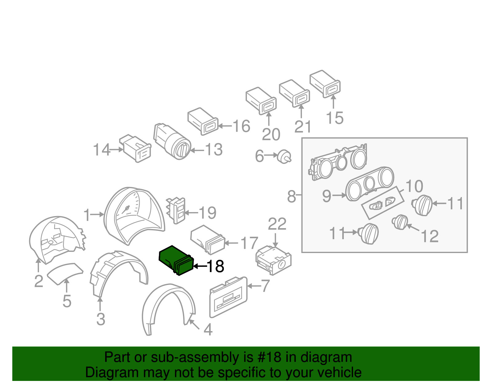 Stab Control Switch - Volkswagen (1C0-927-134-20H)