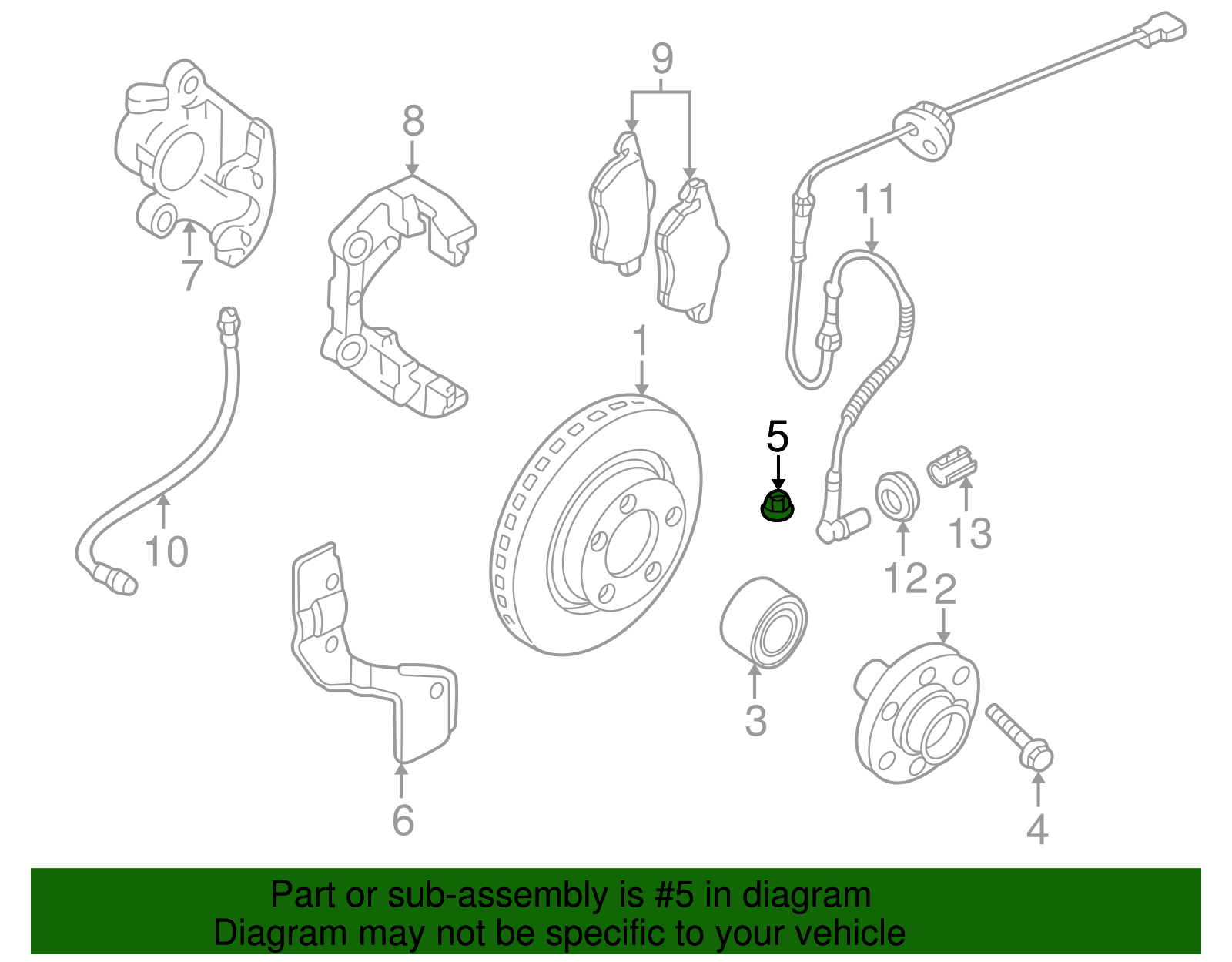Bearing Assembly Nut - Volkswagen (4D0-407-644-A)