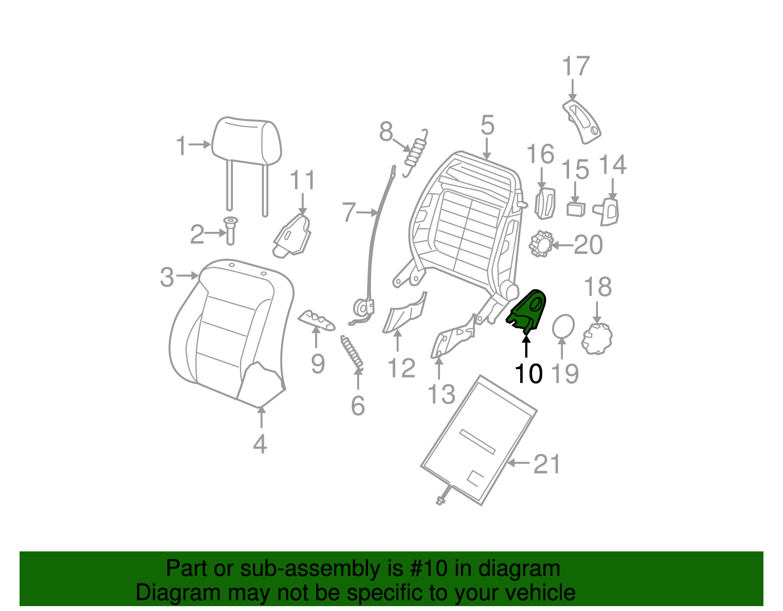 Recline Cover - Volkswagen (1C0-881-477-A-B41)